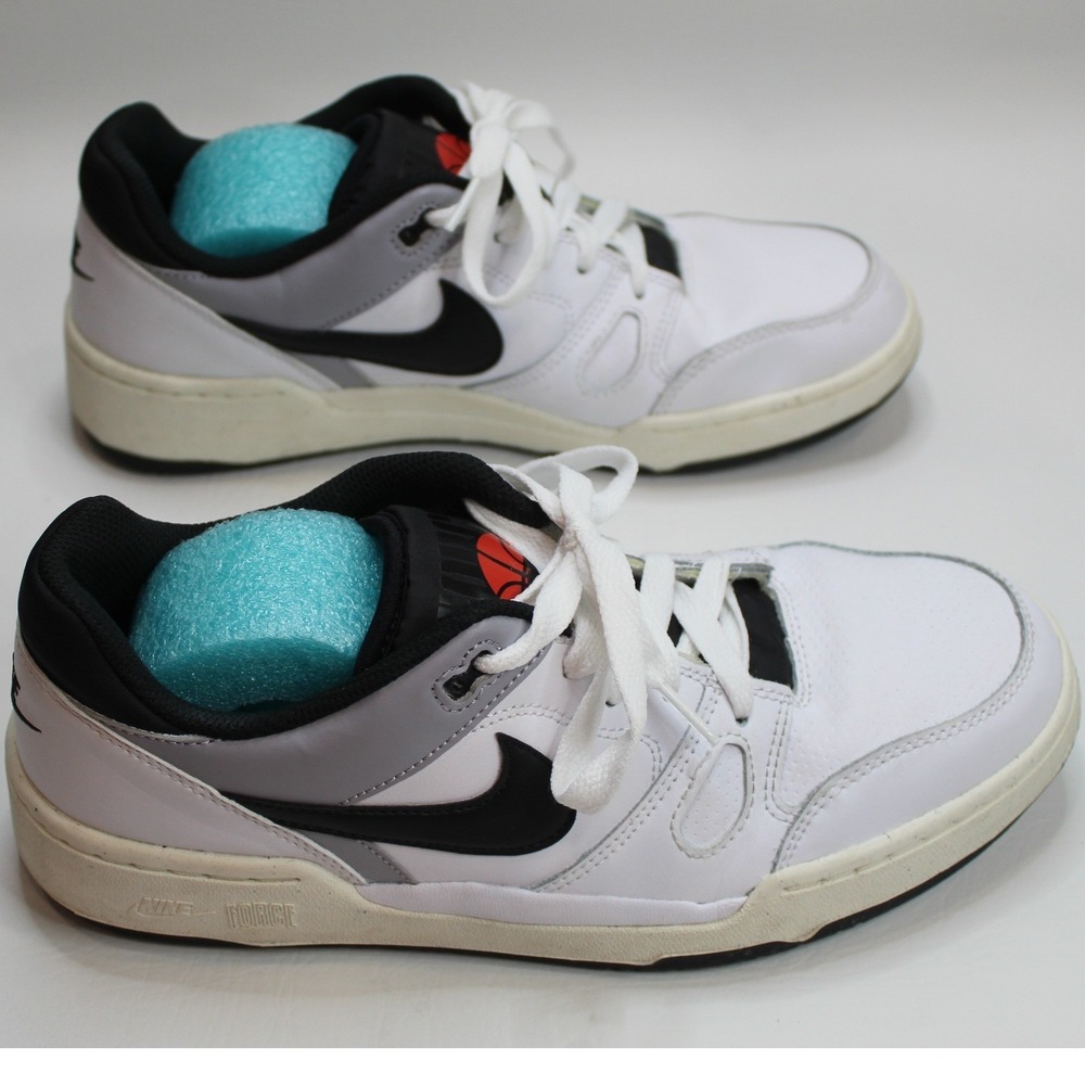 Nike Full Force Low Basketball Shoes White Black Size 9.5 Mens FB1362 -101